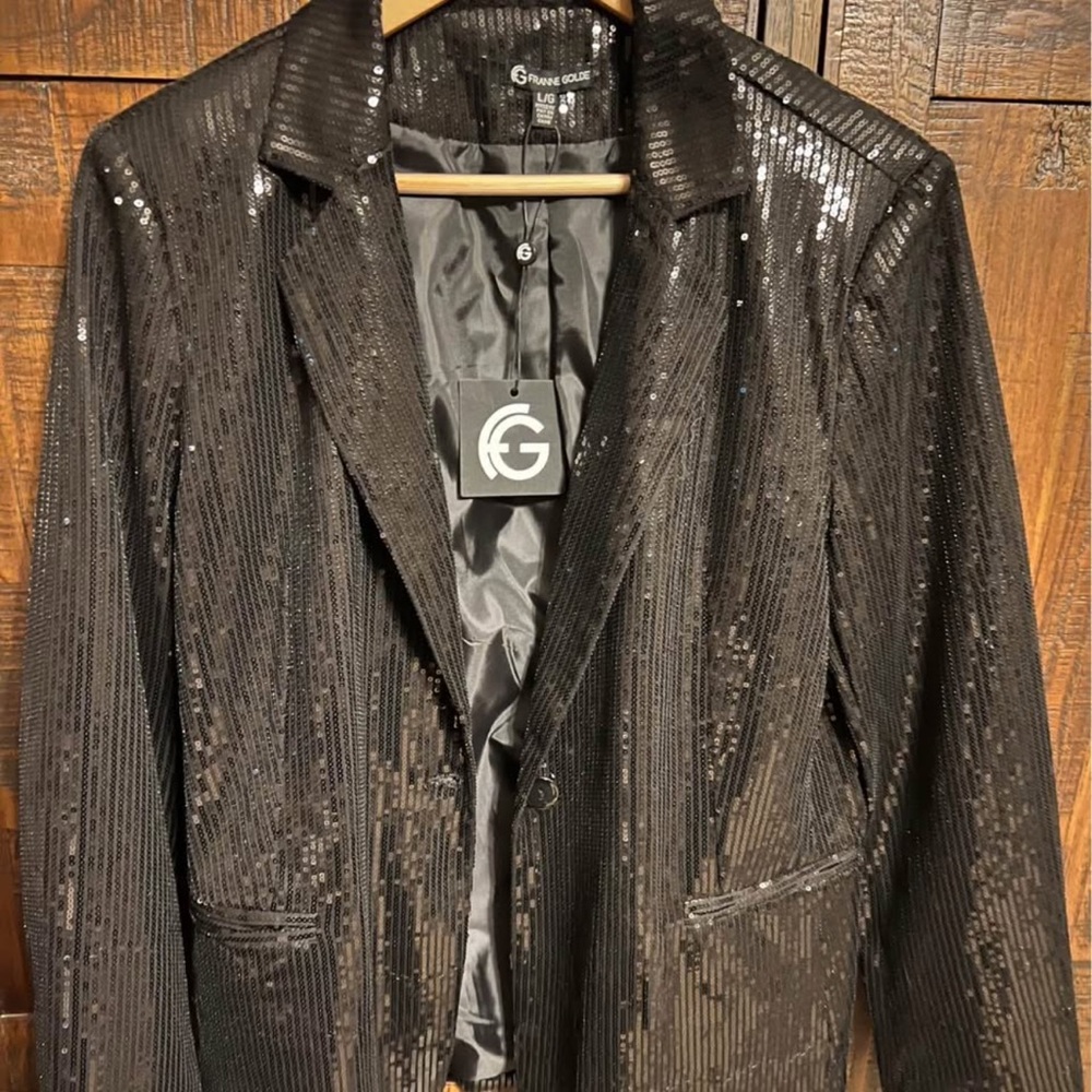 G by Guess Shimmering Black Sequin Blazer